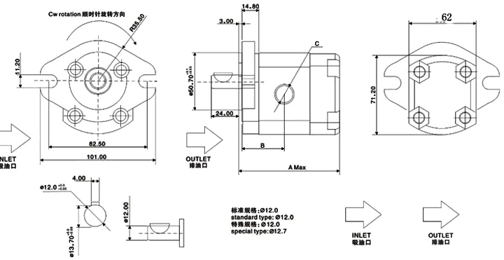 HGP-1A 系列外形尺寸圖